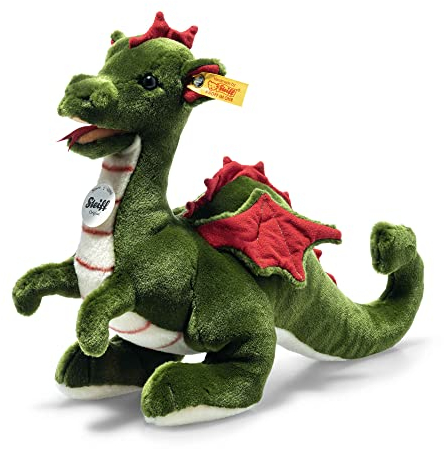 Steiff 067198 Rocky Drache - 32 cm - Kuscheltier - Gruen stehend, Treetop