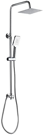 Marwell Duschsystem Bayala Square mit Regendusche 20x20 cm Duschgarnitur mit verstellbarer Haltestange Handbrause mit 3 Strahlarten