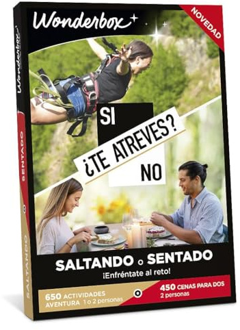 WONDERBOX - Caja Regalo - ¿Te Atreves? Saltando o Sentado - para 1 o 2 | 1 actividad de aventura o 1 cena - Más de 1100 experiencias - 650 aventuras o 450 cenas