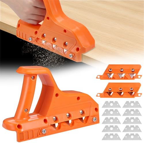 Fentar Kantenhobel für Gipskarton, Gipskarton Hobel mit 45° und 60° Klingensatz, Robust Gipskarton Schneider Handhobel, Mehrzweck Kantenhobel für Gipskartonplatten Korkplatten mit 10 Klingen Ersatz