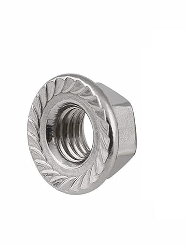 1/2/5/10/20 Stück M3 M4 M5 M6 M8 M10-M16 DIN6923 304 Edelstahl Sechskant Gezahnte Spinlock Flanschmutter Kontermutter Kontermutter (Size : M16(1pcs))