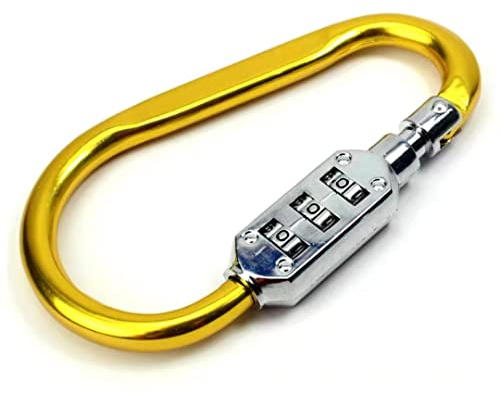 Combination Lock Padlock,Luggage Coded Lock,Code Padlock,Outdoor Hiking Bag Luggage Carabiner Lock 3 Dial Password Padlock Tool Portable Luggage Zinc Alloy Lock (Color : Silver) (C (Color : OneColor