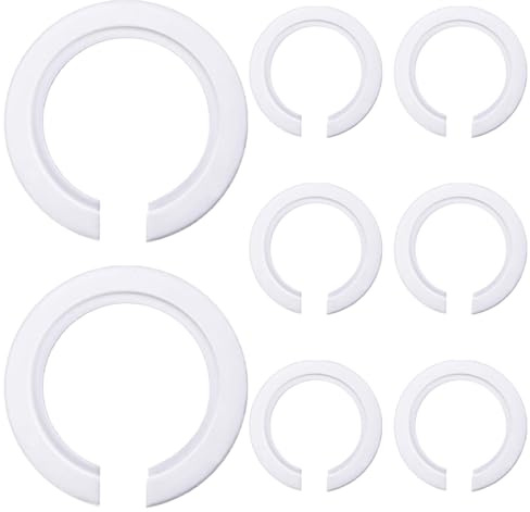 BYXG BYX Anillo de Pantalla, Anillo Convertidor de Plástico de Pantalla E27 a E14, Anillo Reductor para Lámparas de Tornillo de Bayoneta Edison Tapa de Pantalla Soporte de Lámpara Accesorio, 8 Piezas