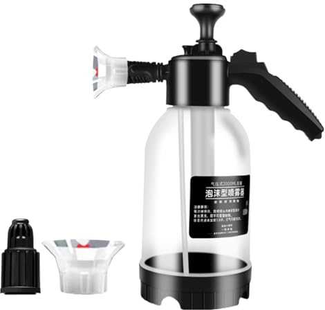 Lanza de espuma para coche, 2 L, para limpieza de coche, lanza de espuma de nieve para lavado de coches, pistola de espuma, pulverizador de agua para jardinería en interiores, 12,5 x 12,5 x