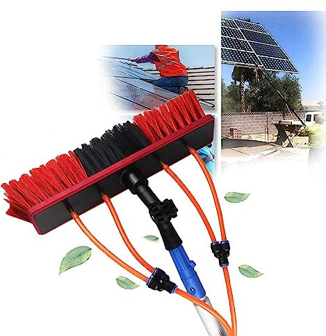 10 m Fensterreinigungs-Teleskopstange, Teleskop-Fensterreiniger, Fensterreinigungsausrüstung, ausziehbare Solarpanel-Reinigungsbürste und Stange, 30 cm Wasserloch, großer Bürstenkopf, einfac