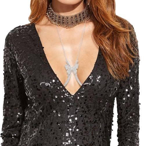 NICENEEDED Brusthalterung Mit Strasssteinen Und Schmetterlingen, Kristall BH Kette Körperschmuck Kette, Sommer Strand Bikini Brust BH Unterwäsche Kette