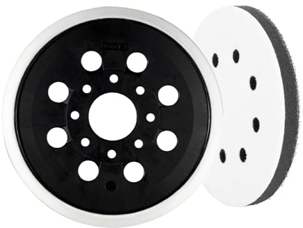 125mm Plateau de ponçage Compatible avec Bosch PEX 220 A GEX 125-1 AE PEX 220 AE Skil 7402/7490 8-Trous-Disque de Plateau de Ponçage avec coussin Bosch Accessoire pour Ponceuse Excentriques