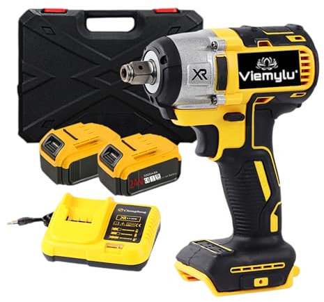 viemylu Avvitatore ad Impulsi,2 batterie 3.0ah 24V Brushless 520 Nm Avvitatori a Massa Batteria, Mandrino(1/2)