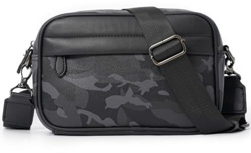 Hjkiopc Sacs bandoulière homme,Sacoche Bandouliere Multifonctionnel,Sac à Bandoulière vintage shoulder pour homme,Sacs business,petit Étanche loisirs sac à dos,pour le travail,les voyages (Noir-2)