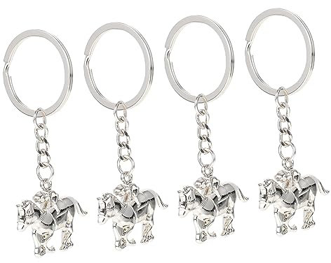 LALADEFIEE 4stücke Zinc Alloy Schlüsselanhänger Kreative Modell Schlüsselringe Für Taschen Einzigartige Souvenirs Für Pferdeliebhaber Und