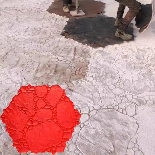 Jievmrs Moldes Hormigon Impreso Molde de Sello de Hormigón Grande, Tapete de Impresión de Cemento Adoquinado con Patrón Natural, Forma Decorativa de Hormigón Sin Juntas para Caminos de Jardín
