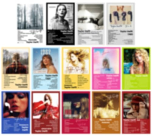 Decor Taylor-Poster, ein Set mit 14 Postern, 32,5 x 20,1 cm, Eras Musik-Tour-Albumcover-Poster, Fans, Geschenke, Drucke, Wandkunst-Poster für Raumästhetik, beste Geburtstagsgeschenke für Mädchen,
