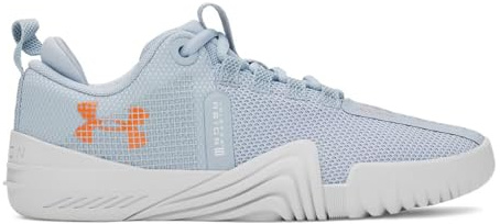 Under Armour Tribase Reign 6 - Tenis para Mujer, Blue Calm/Distant Gray/Solar Orange, 38.5 EU