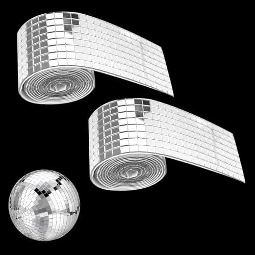 3200 Pezzis Specchio Piastrelle Mosaico Adesivo Decorazione Palla da Discoteca e Vaso di Fiori, Mini Specchio Adesivi da Attaccare, Specchio Mosaico Piastrelle Quadrate per Diy Ktv Festa Decorazione