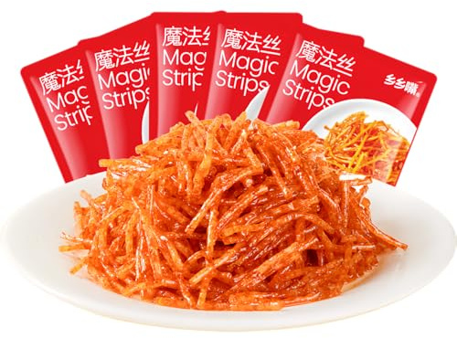 MKSDDF - Spuntini cinesi Strisce piccanti LatioLatioa Strisce Piccanti Spuntini Asiatici 20g* 10 Confezioni Spaghetti Piccanti Cinesi Strisce Piccanti Spaghetti Piccanti Deliziosi Spuntini Spuntini
