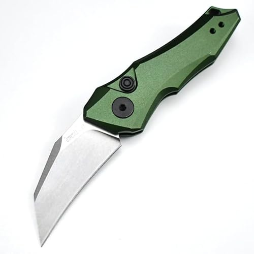 Amacigana Federmesser,8Cr13MoV Klinge, Flugzeugaluminium-Griff,WaffG-konform,EDC & Outdoor,Nur 106g (Grün)