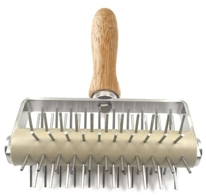 Rouleau Pique Pâte À Aiguille,Pâte À Pizza Docker,Rouleau Pique Vite Rouleau À Ptisserie,Perforateur À Pâte En Acier Inoxydable Avec Poignée En Bois,Accessoires Pour Pizza Crust Ou Pâte À Pâtisserie