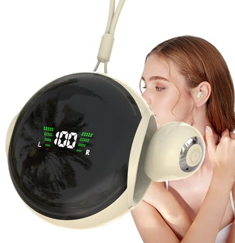 Generico Auricolari Mini - Auricolari Con Display LED,Cuffie con Suono HD, Riduzione Rumore e Cavo Regolabile per Casa, Sport e Famiglia