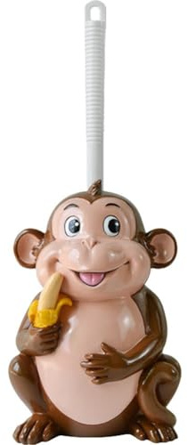 Ericetion Kompakte Toilettenbürste, Toilettenbürste, Badezimmer-Bürste, Toilettenbürstenhalter, Cartoon, Frosch, Affe, aus Harz, kreatives Toilettenbürsten-Set