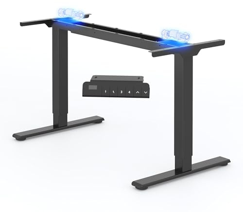 FLEXISPOT E1 PLUS Struttura Scrivania Regolabile in Altezza, Scrivania Elettrica Standing Desk con 2 Motori e 4 Pulsanti di Memoria