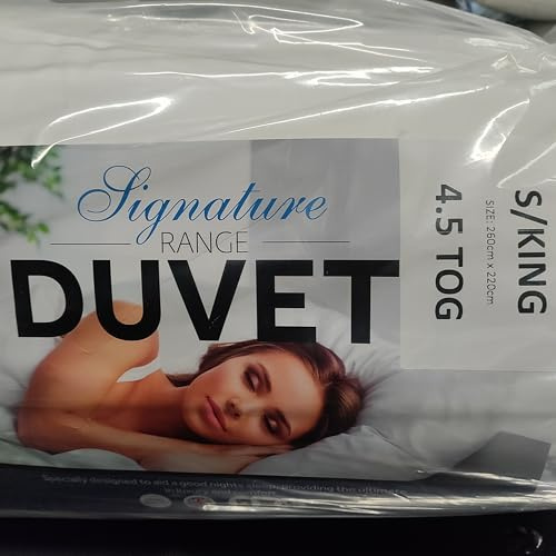 4.5 tog SUPERKING Duvet 100% Cotton Cambric Cover Premium Hotel Quality Quilt Summer Lightweight 260 x 220cm
