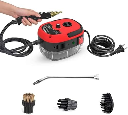 Vaporasy Handheld Steam Cleaner 2500W Portable Handheld Steam Cleaner - High Temperature Pressurized Steamer for Kitchen, Bathroom, Furniture & Car Cleaning(Red)