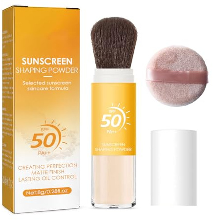 SEESUNO Powder Scalp Sunscreen, Mineral Sunscreen SPF 50 for Face and Scalp, Natural Matte Finish, Long-Lasting, Breathable
