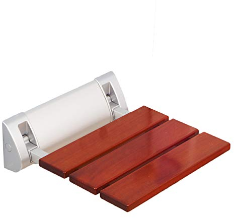 TentHome Duschklappsitz Duschsitz Dusche Klappsitz Klappbar Wandmontage Bad Holz (Dunkel)