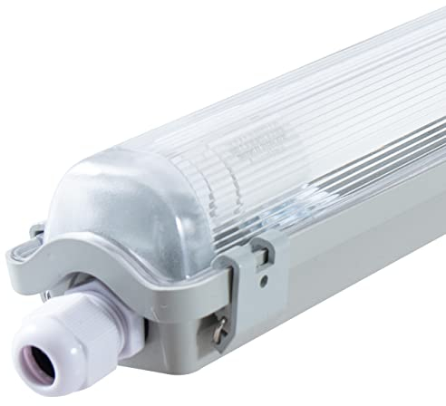 proventa LED Feuchtraumleuchte 18W 120 cm – IP65 – 2160 Lumen neutralweiß 4000K – Perfekt für Werkstatt, Keller, Carport und Bad - Steckklemme - Kabelverschraubung bis NYM-J 3x2,5mm²