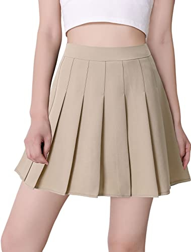 Hoerev Frauen Mädchen Flared Casual Mini Schule Tennis Skater Casual Tanz Rock mit Shorts