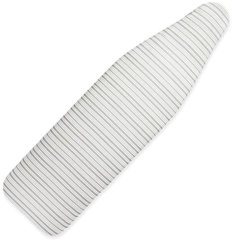 Juvale Ironing Board Cover & Pad - Secure Drawstring Fit for Iron Board Cover with Padding - Extra-Thick Foam for Pressing Pad - 15 x 54 in, Grey Stripe
