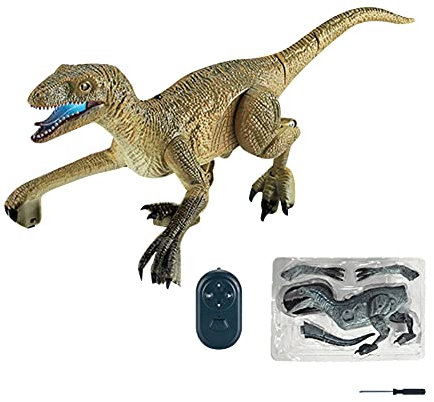 Leuchtend Ferngesteuerte Dinosaurier Spielzeug für Kinder, RC Dinosaurier Elektrospielzeug mit LED Leuchten, Gehen und Brüllen, Realistische Tyrannosaurus Rex Dino Spielzeug Geschenk für Jungen Kinder