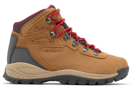 Columbia Womens Newton Ridge Plus Waterproof Amped, Elk/Mountain Red, 7.5