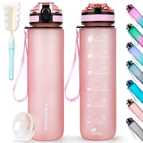 Sports Trinkflasche 1L Wasserflasche BPA Frei Tritan Sportflasche mit Verschlussdeckel und auslaufsicher, für Fitnessstudio,Schule,Radfahren,Outdoor,Sport,Fitness und Büro