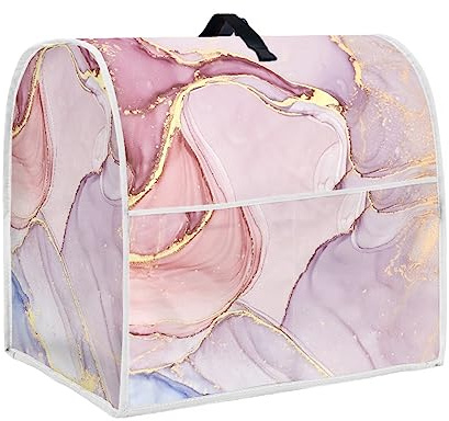 TOADDMOS Pink Marble Print Stand Mixer Cover Compatible with Kitchen Aid 6-8 Quart,Dust Cover with Zipper Pocket and Top Handle
