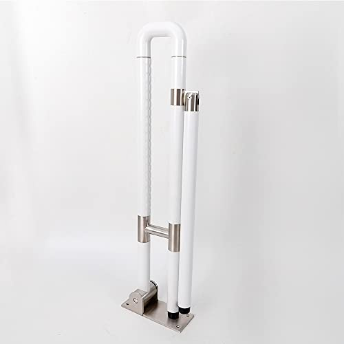 WC Toiletten Klappgriff Wandstützgriff Klappba Haltegriffe für Senioren Stützgriff Haltegriff Toilette Klappbar Aufstehhilfe Stützhilfe mit Papierhalter Saugnapf Ohne Bohren Mobiler Weiß,75cm