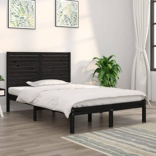 Bulliing Massivholzbett Bettgestell Bed Frame Bett Mit Bettkasten Hausbett Bett Massivholz Schwarz 140x190 cm - 3104592