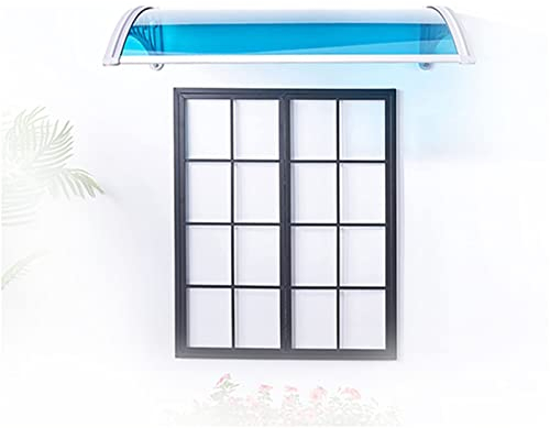 Fenster-/Tür-Markise, Überdachung, Regenschutz, Außendach für Haus, Zelt, Verkleidung vorne über der Veranda, Terrasse, UV-Schutz, Schneeschutz, Sonnenlichtschutz, Vollblech, blau mit alumin