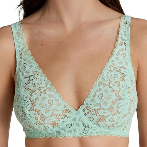 Calida Natural Comfort spets bh damer, justerbara remmar, utan skal, bygellös, mjuk grön, 70A