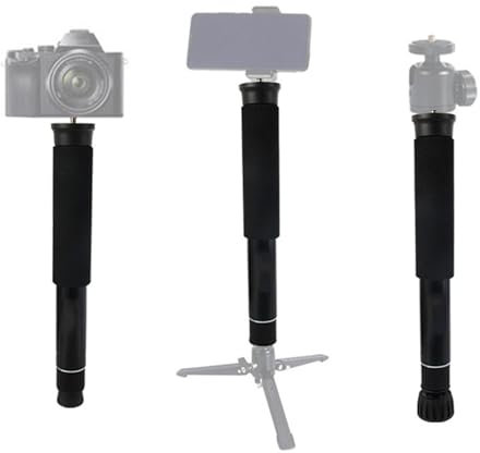 Monopode pour Appareil Photo à 8 Sections, Bâton Monopode Compact et Portable en Alliage D'aluminium, Monopode de Voyage Léger et Extensible avec Coussinets Amovibles, Charge
