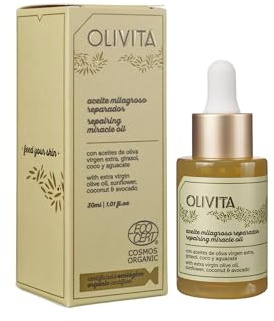 Aceite Reparador Olivita COSMOS La Chinata - Aceite de oliva para piel radiante - Potente hidratación natural - Rico en antioxidantes y vitaminas - Repara y nutre todo tipo de piel - 30ml