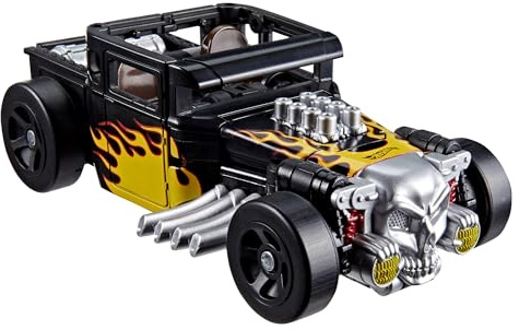 Transformers Collaborative Hot Wheels® x Transformers Bone Shaker, Deluxe Class-robotactionfigur på 12,5 cm som kan omvandlas till en bil, billeksaker för barn från 8 år