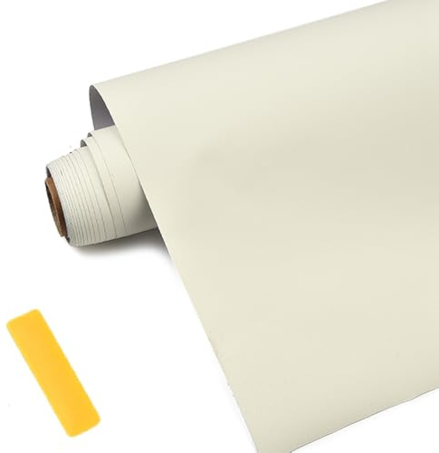 XhuangTech Plain Wall Paper, Self Adhesive Wallpaper Removable Sticker, PVC Foil Back Waterproof Wall Paper DIY Protector for Kitchen Cabinet, Living Room, Bedroom Wall, Furniture (Beige, 60×500cm)