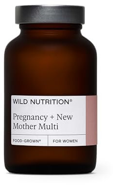 WILD NUTRITION ​​Food-Grown® Pregnancy + New Mother Multi | Pregnancy Vitamins for Women with 400μg Folic Acid | Prenatal Vitamins for Women to Support Fatigue | Pregnancy Nausea Relief | 90 Capsules
