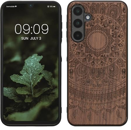 kwmobile Housse Compatible avec Samsung Galaxy A16 5G Coque - Étui de Protection Rigide Antichoc avec Cadre en TPU - Brun foncé