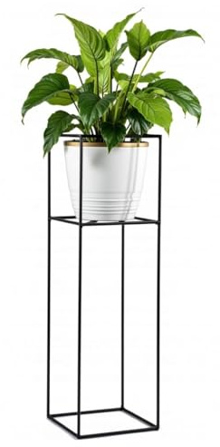 FRAMADO - Pflanzenständer Filo - 24x24x80cm - Farbe Schwarz - für Zimmerblumen - Metallregal - Dekorativer Tisch - Blumenständer - für Zimmerecke, Wohnzimmer, Balkon