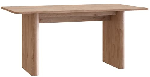 Newroom Esstisch ausziehbar 160-200 cm Helle Eiche Küchentisch modern | breite Holz-Wangenbeine, Esszimmertisch skandinavisch, Speisetisch matt Holzoptik, für bis zu 8 Personen, Esszimmermöbel