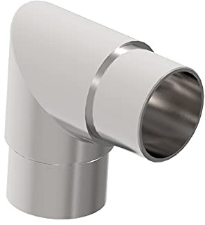 Innbee Eckbogen 90° V2A Edelstahl AISI 304 Rohrverbinder Ø42,4x2mm H30mm Handlauf Geländer Treppengeländer Balkon Terrasse Zaunbau Klebeverbindung geschliffen Metallbau Rohrbogen Winkelstück