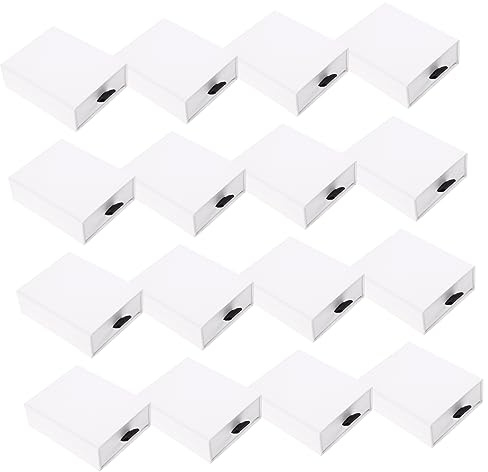 VINTORKY Scatole per Gioielli Bianco Design a Cassetto 20 Pezzi in Carta per Conservare e Organizzare Stile Semplice e Raffinato Collane, Anelli, Orecchini e Bracciali