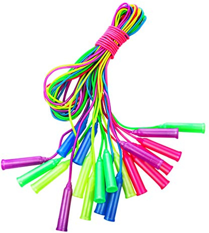 TOYANDONA 10 Pcs Skipping Rope: Plastic Adjustable Jump Rope - Handle & Adjustable Length - Outdoor Indoor Fitness Sports Equipment Supplies for Kids Boys Girls(Random Color)